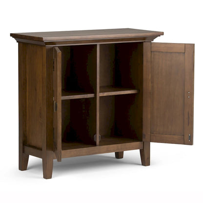 WYNDENHALL Mansfield SOLID WOOD 32 inch Wide Transitional Low Storage Cabinet - 32w x 14d x 31h