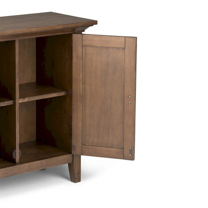 WYNDENHALL Mansfield SOLID WOOD 32 inch Wide Transitional Low Storage Cabinet - 32w x 14d x 31h