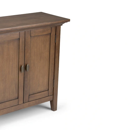 WYNDENHALL Mansfield SOLID WOOD 32 inch Wide Transitional Low Storage Cabinet - 32w x 14d x 31h