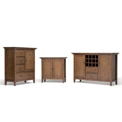 WYNDENHALL Mansfield SOLID WOOD 32 inch Wide Transitional Low Storage Cabinet - 32w x 14d x 31h