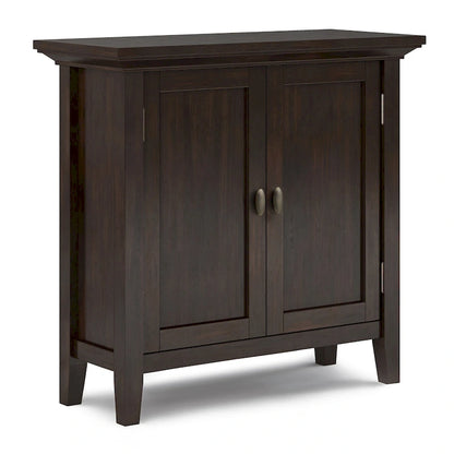 WYNDENHALL Mansfield SOLID WOOD 32 inch Wide Transitional Low Storage Cabinet - 32w x 14d x 31h