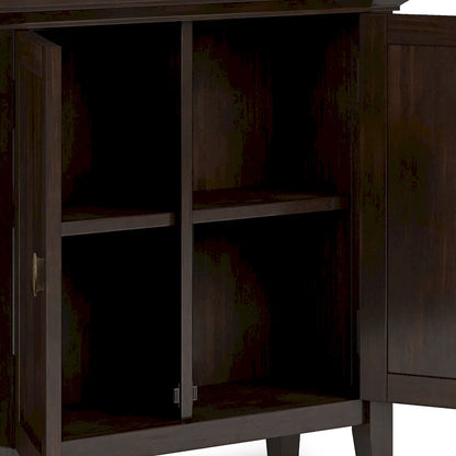 WYNDENHALL Mansfield SOLID WOOD 32 inch Wide Transitional Low Storage Cabinet - 32w x 14d x 31h