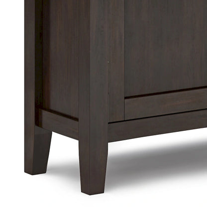 WYNDENHALL Mansfield SOLID WOOD 32 inch Wide Transitional Low Storage Cabinet - 32w x 14d x 31h
