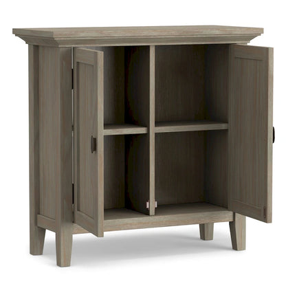 WYNDENHALL Mansfield SOLID WOOD 32 inch Wide Transitional Low Storage Cabinet - 32w x 14d x 31h