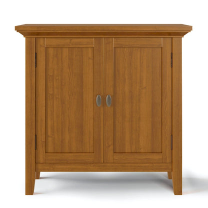 WYNDENHALL Mansfield SOLID WOOD 32 inch Wide Transitional Low Storage Cabinet - 32w x 14d x 31h