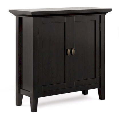 WYNDENHALL Mansfield SOLID WOOD 32 inch Wide Transitional Low Storage Cabinet - 32w x 14d x 31h
