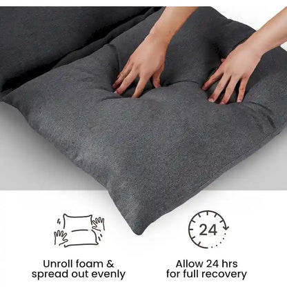 Modern Accent Linen Sling Chair Indoor for Living Room Bedroom and Office Metal Framed Armchair with Soft Bag Cushion