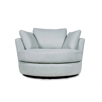 54 Wide Elegant Round Swivel Barrel Chair, Chair and a Half