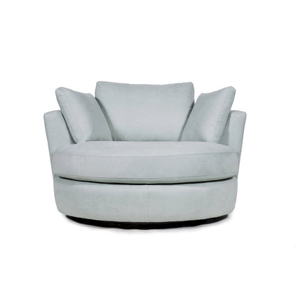 54 Wide Elegant Round Swivel Barrel Chair, Chair and a Half