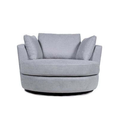 54 Wide Elegant Round Swivel Barrel Chair, Chair and a Half