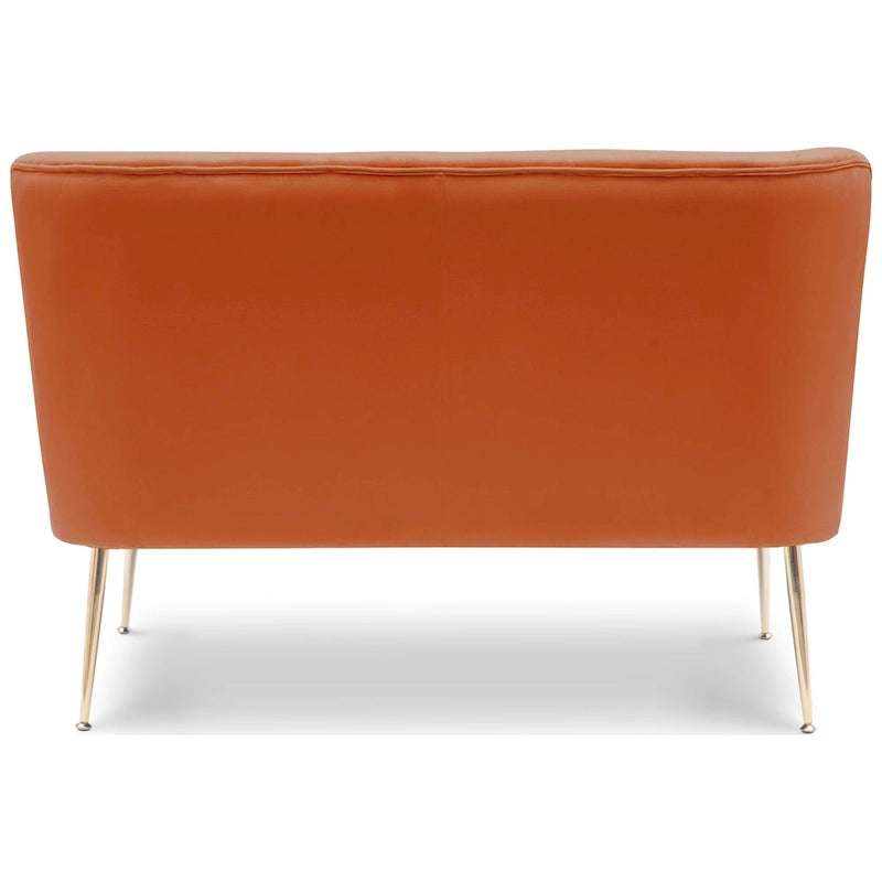 Farrah Upholstered Velvet Polyester 46 Wide Loveseat - Armless/ Scalloped Back