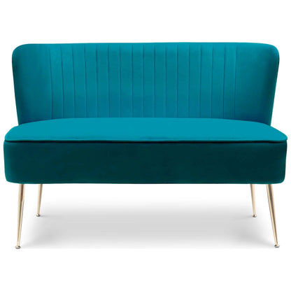 Farrah Upholstered Velvet Polyester 46 Wide Loveseat - Armless/ Scalloped Back