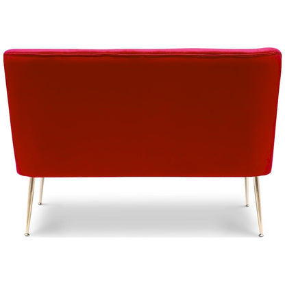 Farrah Upholstered Velvet Polyester 46 Wide Loveseat - Armless/ Scalloped Back