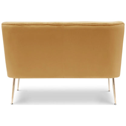 Farrah Upholstered Velvet Polyester 46 Wide Loveseat - Armless/ Scalloped Back