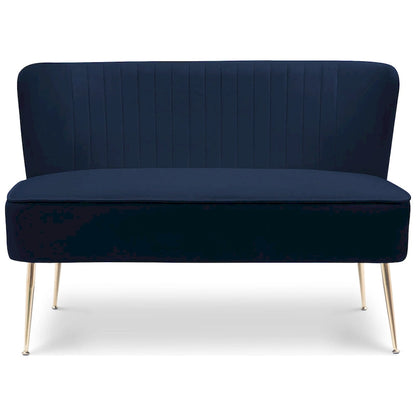 Farrah Upholstered Velvet Polyester 46 Wide Loveseat - Armless/ Scalloped Back
