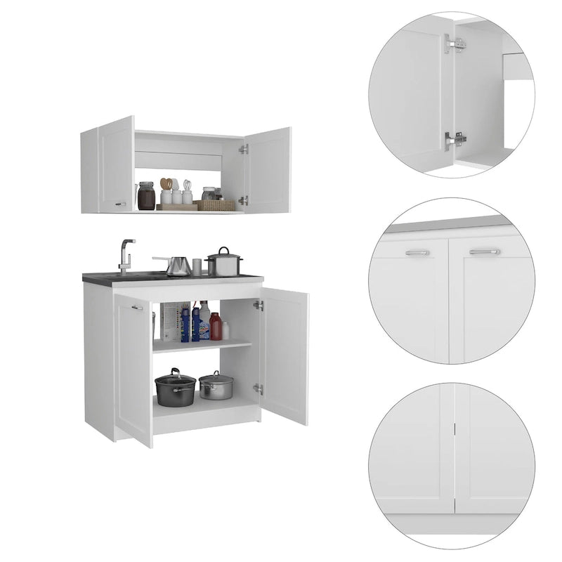 FM Furniture Perseus Cabinet Set, Two Parts Set