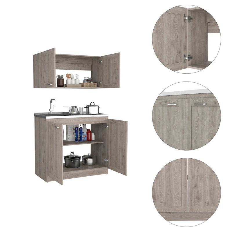 FM Furniture Perseus Cabinet Set, Two Parts Set