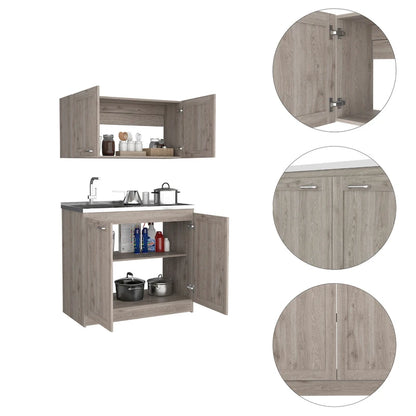 FM Furniture Perseus Cabinet Set, Two Parts Set