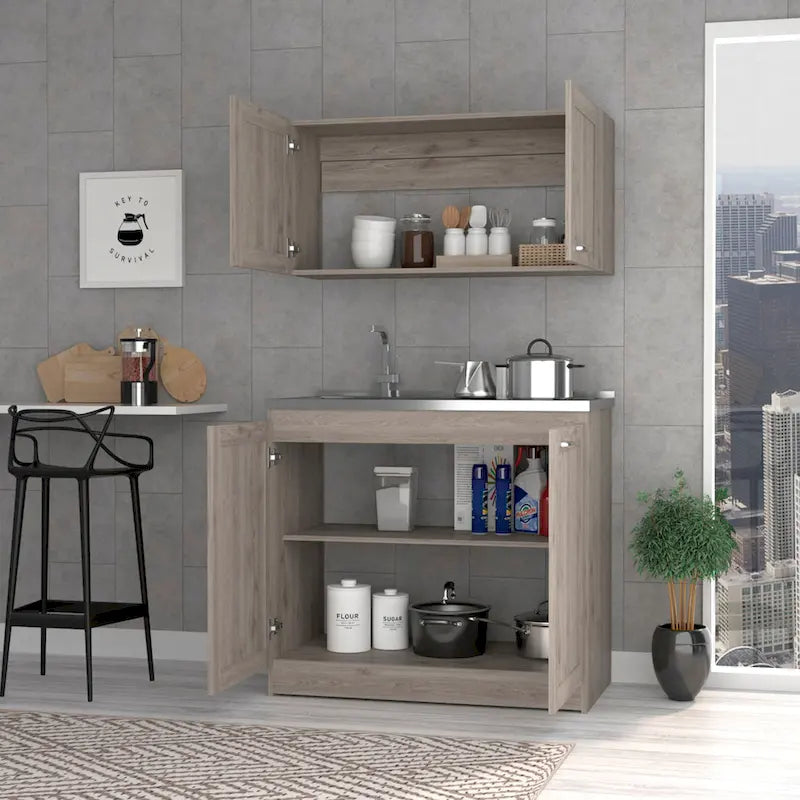 FM Furniture Perseus Cabinet Set, Two Parts Set