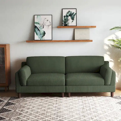 Modern 90 inch Sofa Comfy Corduroy Deep Seats Sofa