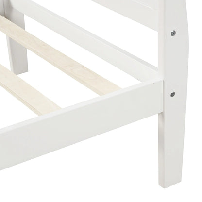 Wooden Slat Support Wood Platform Bed with Headboard