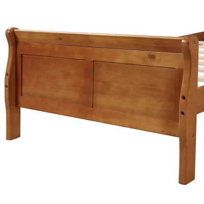 Wooden Slat Support Wood Platform Bed with Headboard