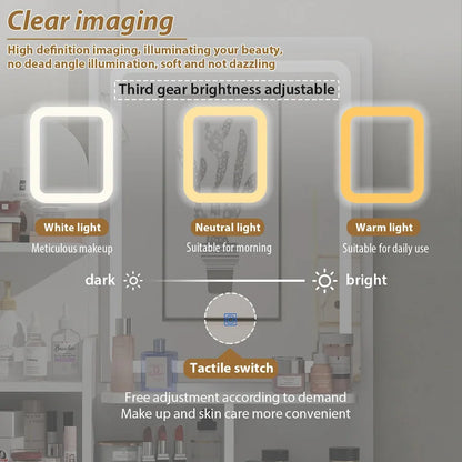 Timechee 31.5 Wide Makeup Vanity Set with Stool and Mirror