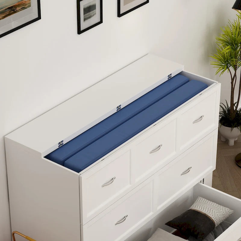 Dresser Full Murphy Bed White For Party Room Home Office Space Saving