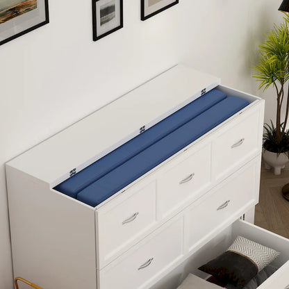 Dresser Full Murphy Bed White For Party Room Home Office Space Saving