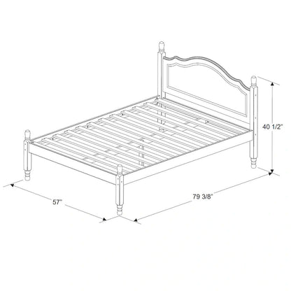 100% Solid Wood Reston Full Size Panel Headboard Platform Bed by Palace Imports