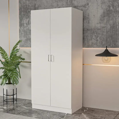 Kerrogee 5-Tier Wardrobe Armoire with 2-Door & Hanging Rod - 31.5L x 15.7W x 70.9H