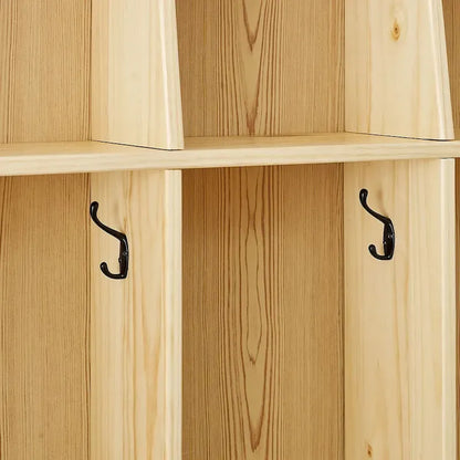 MUSHOMEINC 5-Section Classroom Coat Locker & Backpack Hanger, Daycare Cubby Coat Rack, Cubicle Coat Hanger, Mudroom Furniture