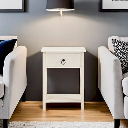 Wooden Nightstand Bedside Table with Drawer - Small Bedroom End Table for Bedrooms