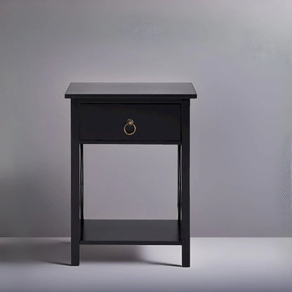 Wooden Nightstand Bedside Table with Drawer - Small Bedroom End Table for Bedrooms