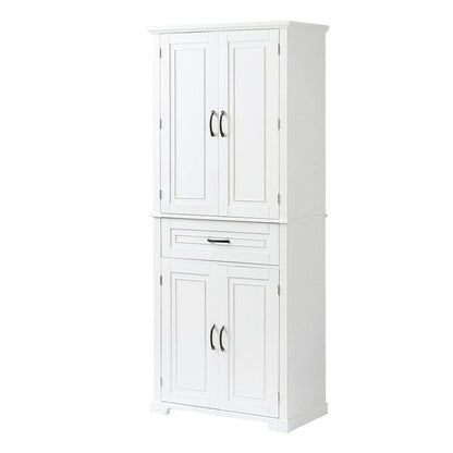 Bathroom Floor Cabinet, Freestanding Storage Cabinet with Doors and Drawer, Kitchen Cupboard with Adjustable Shelf