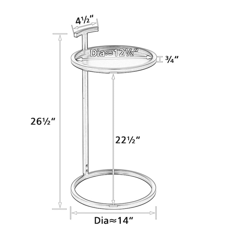 Maypex Round Metal Accent Table & C Table