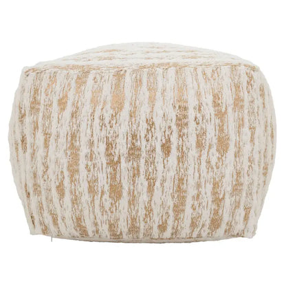 Faux Fur Pouf With Foil Print Design