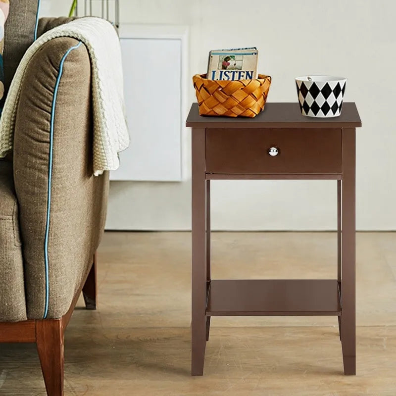Porch & Den Anne Court Brown 2-tier 1-drawer End Table