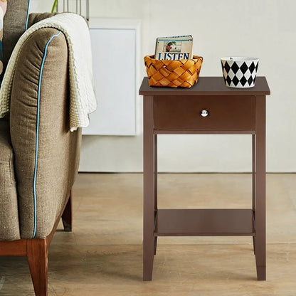 Porch & Den Anne Court Brown 2-tier 1-drawer End Table