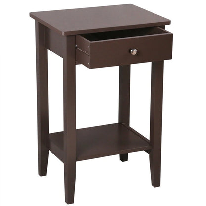 Porch & Den Anne Court Brown 2-tier 1-drawer End Table