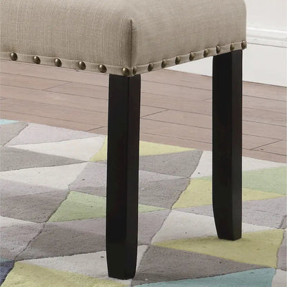 Roundhill Furniture Biony Fabric Dining Bench with Nailhead Trim