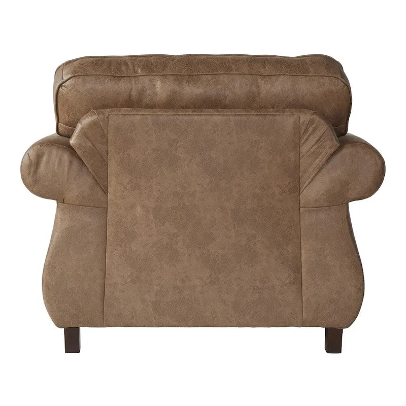 Roundhill Furniture Leinster Fabric Arm Chair and Ottoman in Jetson Ginger