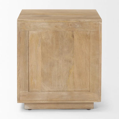 Grier Light Brown Wood w/ Cane Accent Table