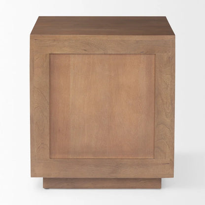 Grier Light Brown Wood w/ Cane Accent Table