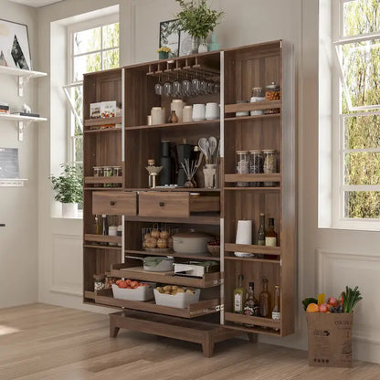 Multifunctional Kitchen Cabinetand Wine Cabinet Wine Glass Rack Pantry