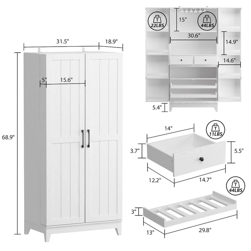 Multifunctional Kitchen Cabinetand Wine Cabinet Wine Glass Rack Pantry