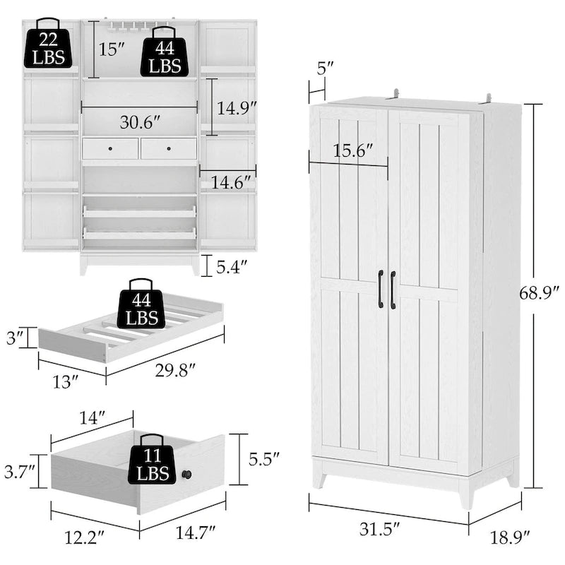 Multifunctional Kitchen Cabinetand Wine Cabinet Wine Glass Rack Pantry