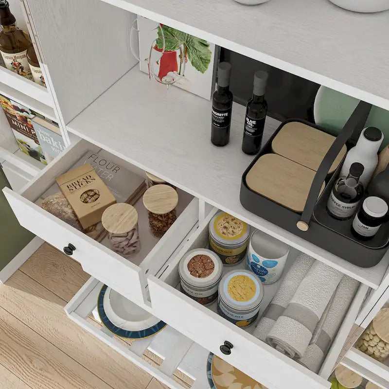 Multifunctional Kitchen Cabinetand Wine Cabinet Wine Glass Rack Pantry