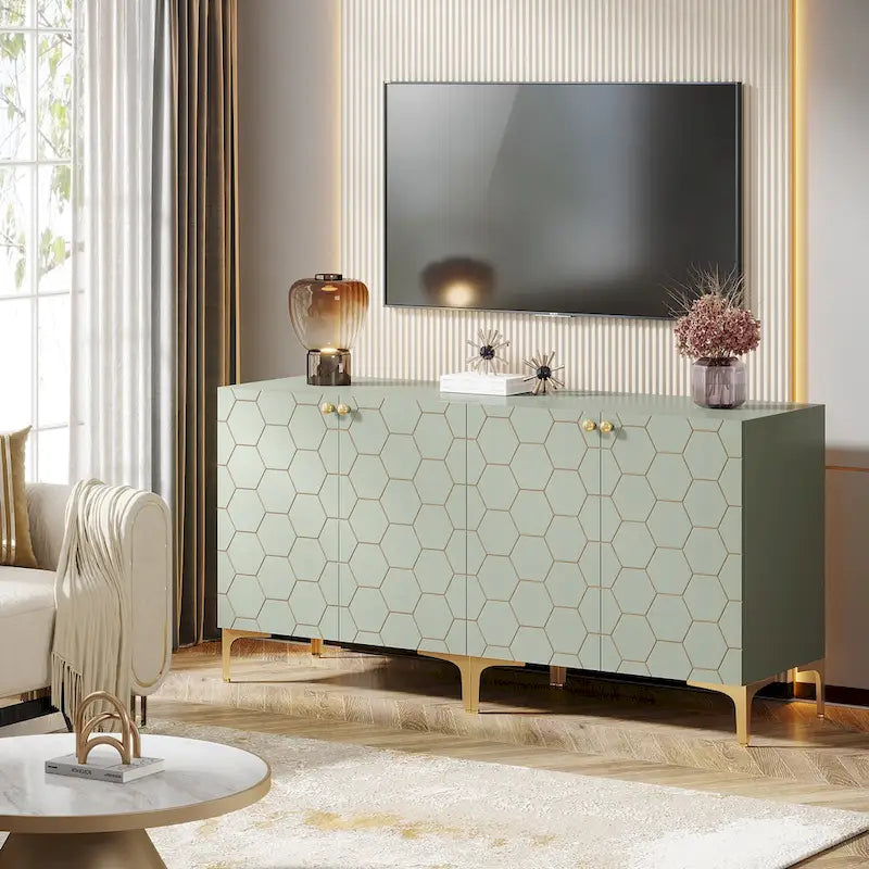 31.5 Modern Accent Storage Cabinet for Living Room Kitchen (Set of 2 )