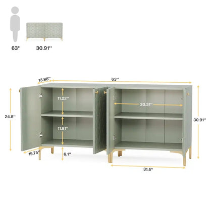 31.5 Modern Accent Storage Cabinet for Living Room Kitchen (Set of 2 )